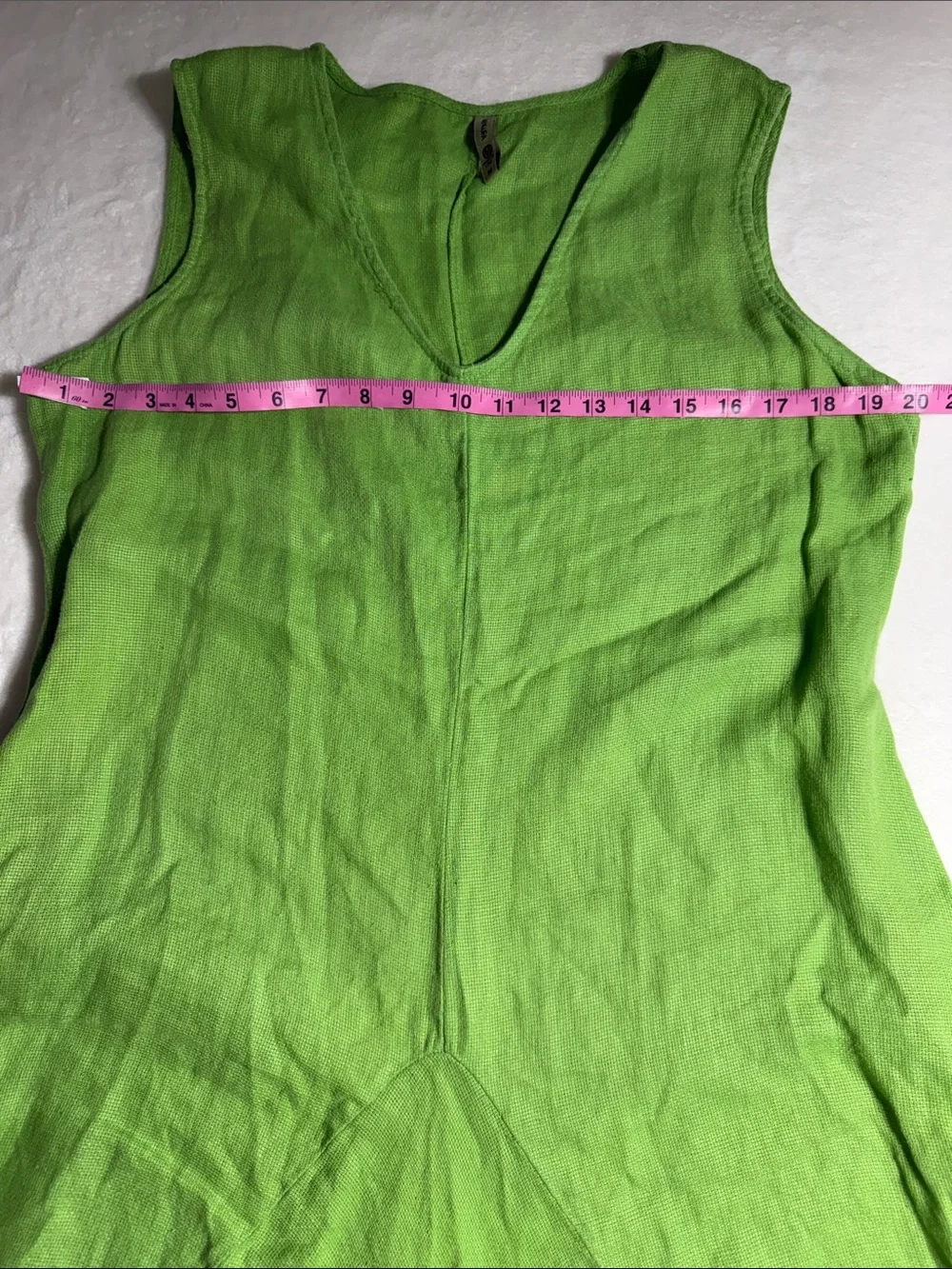 Khangura Bohemian Linen Sleeveless Green Maxi Dress with Gathered Flared Skirt - Picture 6 of 10